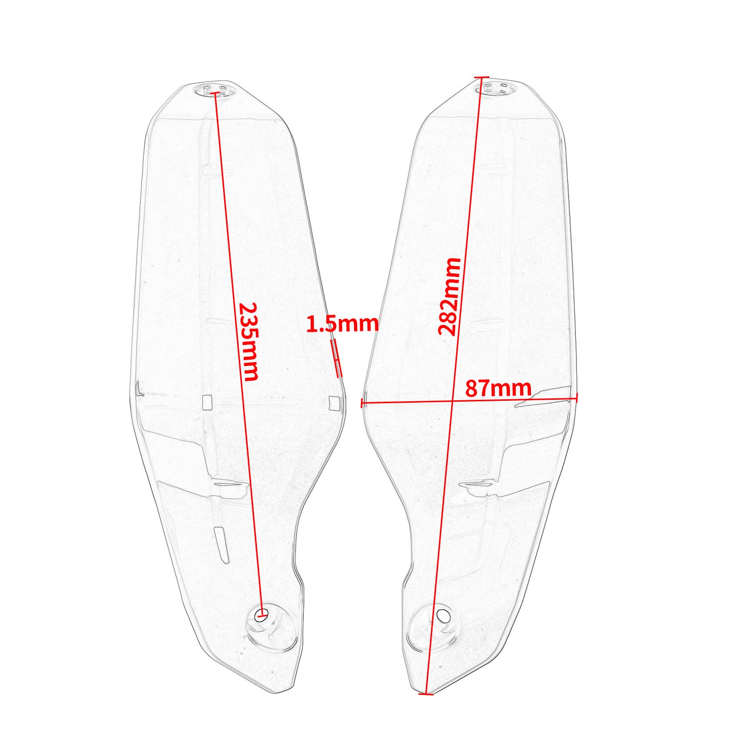 Prolunga Paramani Spazzole Protezioni Parabrezza per CRF1100L Africa Twin Adventure Sports 2020-2023 (bianco)