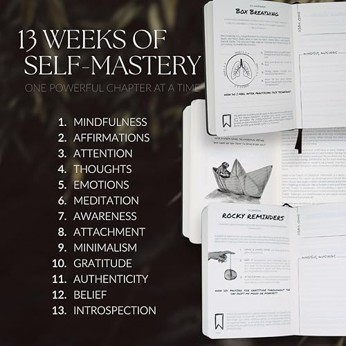 Miniatura 2 de The Vibe Journal - Diario guiado de atención plena de 13 semanas para hombres, indicaciones diarias reflexivas, ejercicios prácticos y herramientas