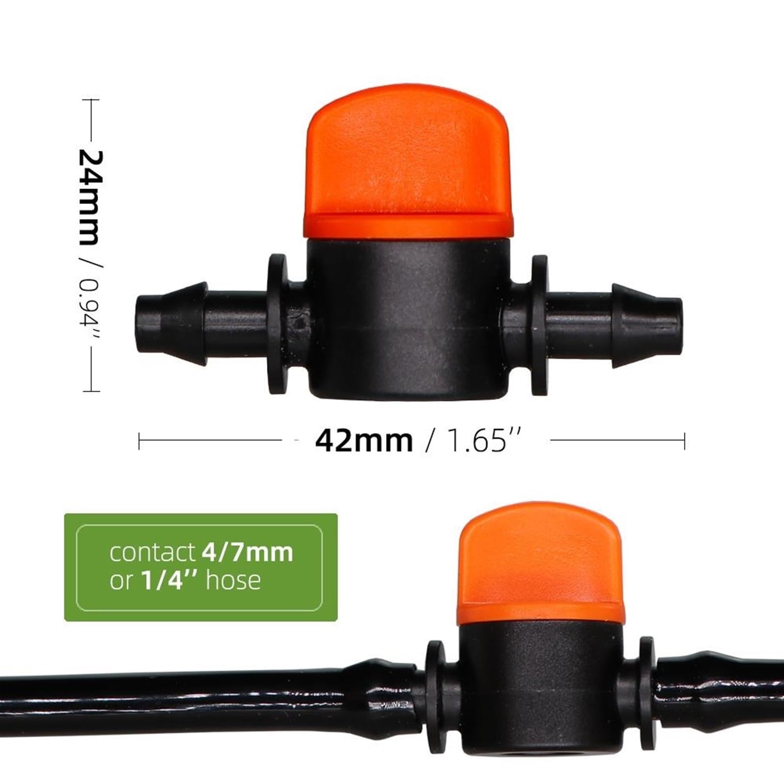 Sourcing Map Micro Valvola A Sfera 1/4” Con Connettore Spinato, In Plastica, Per Irrigazione A Goccia E Tubo Da Giardino, Confezione Da 2, Facile Installazione A Mano
