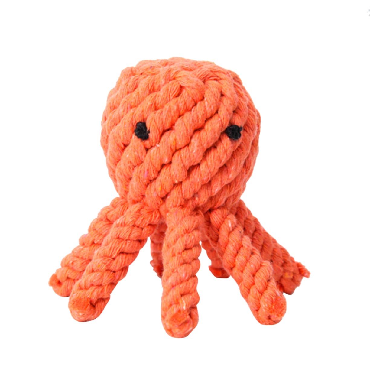 ibasenice Funny Bite for Dogs Creative Octopus Design Durable Cotton Rope Teeth Grinding Reduces Destructive Behavior Pet Playing for Chewing and Grabbing Orange