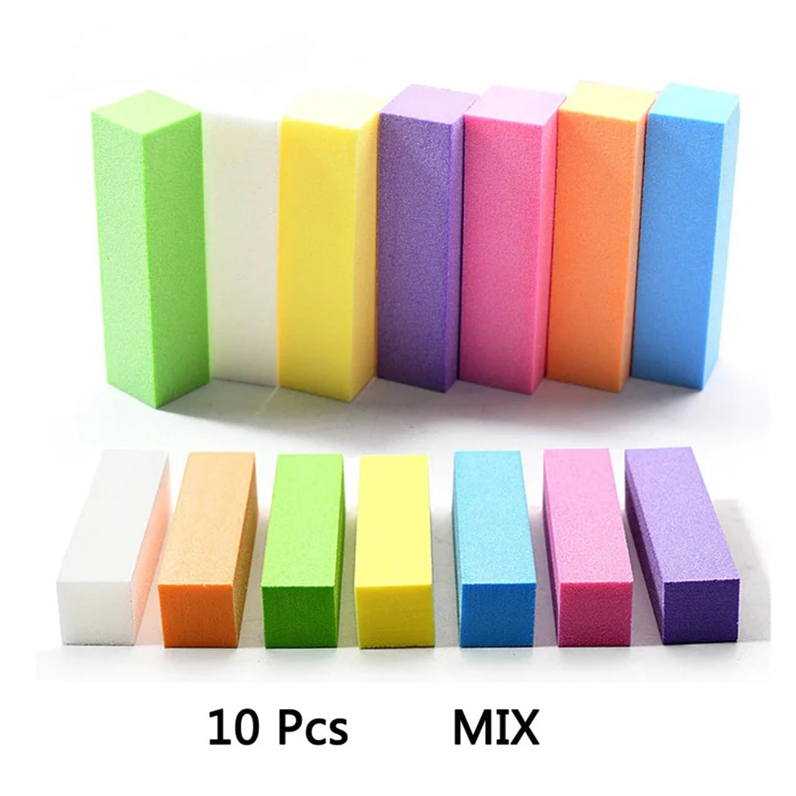 Bloki szlifierskie， 20/10 szt. bloków pilników ściernych gąbek dwustronnych zestawów narzędzi do manicure(Mix Color,20pcs)