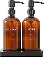 Vista 9 de Juego de dispensador de jabón ámbar Prus Waso, dispensador de jabón para fregadero de cocina con bomba de acero inoxidable negro, perfecto