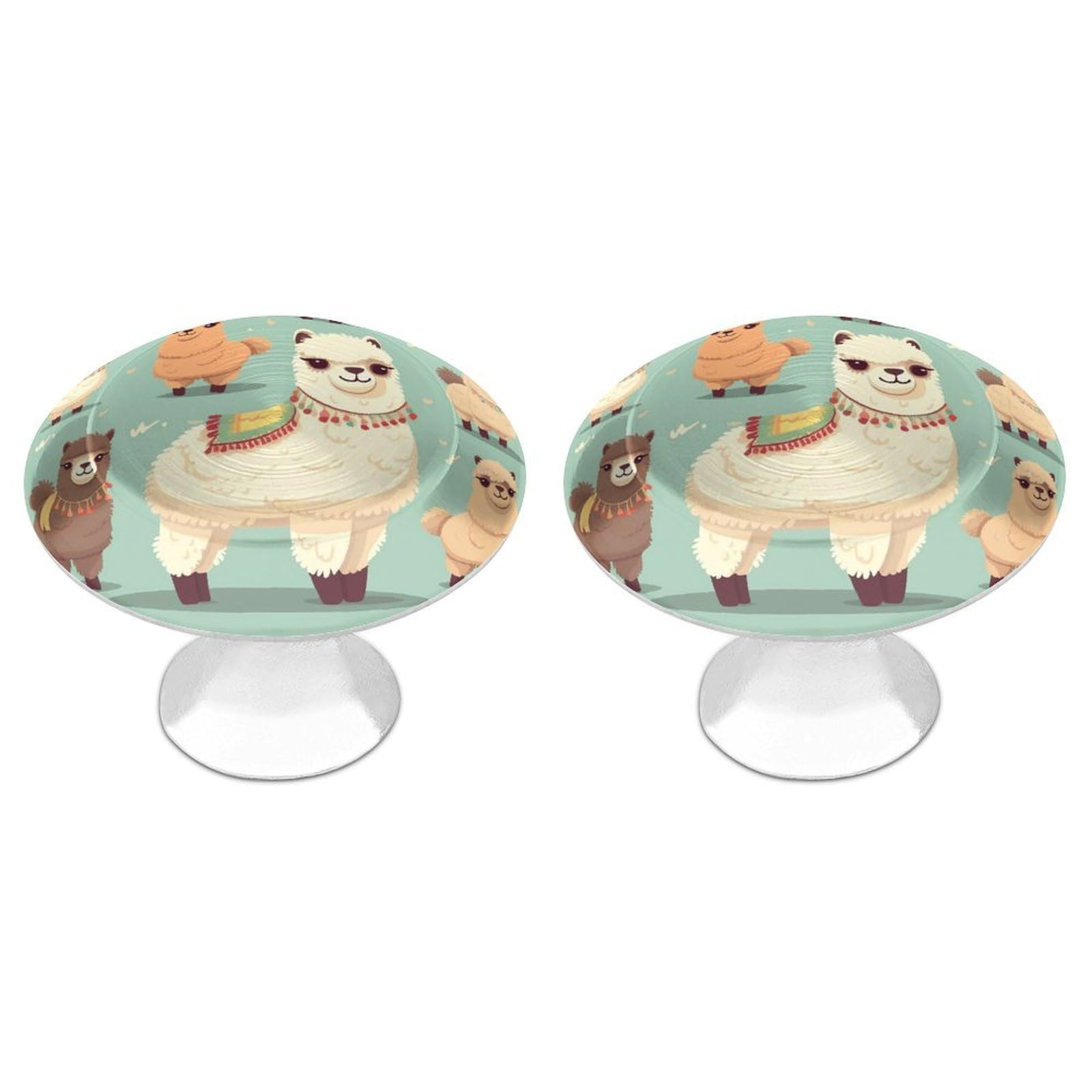 NTVOWPZO Cabinet Handles Round Drawer Pulls Alpacas Dresser Knobs for Cabinets and Drawers Handle for Bathroom Cupboard Drawers Cabinet Pulls for Kitchen Door