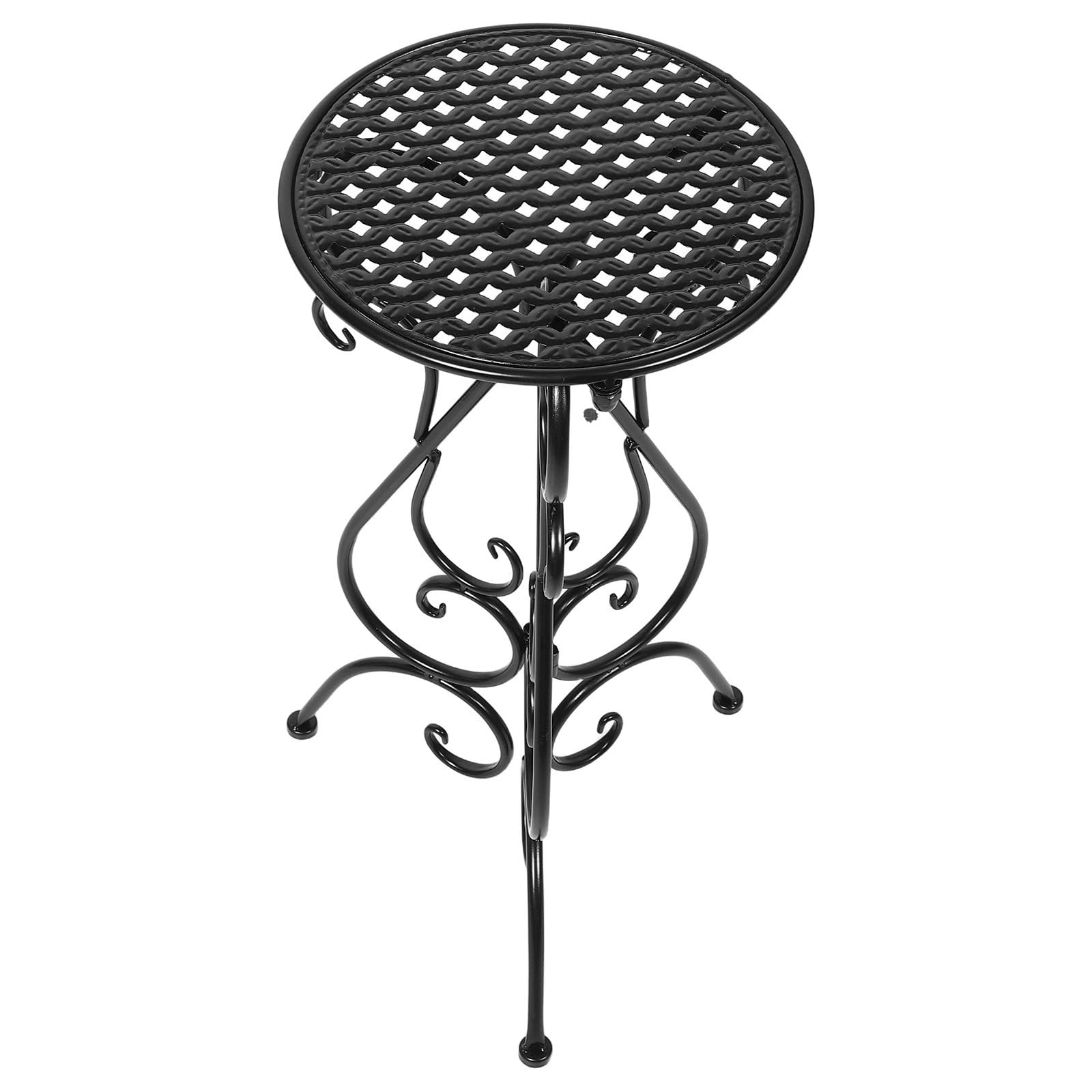 Support Stable en Fer Noir pour Bassin d'oiseaux Design Tripode à 3 Pieds et Base Large, pour Coins Ensoleillés et Pots de Fleurs