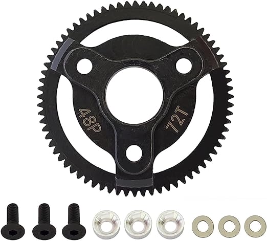Metal Steel 48P 72T Spur Gear for RC 1/10 2WD Slash Stampede Rustler 2WD Bandit VXL XL-5 F-150 SVT Upgrade Parts 72T