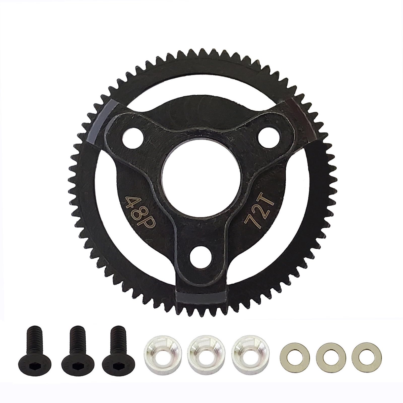 Metal Steel 48P 72T Spur Gear for RC 1/10 2WD Slash Stampede Rustler 2WD Bandit VXL XL-5 F-150 SVT Upgrade Parts 72T