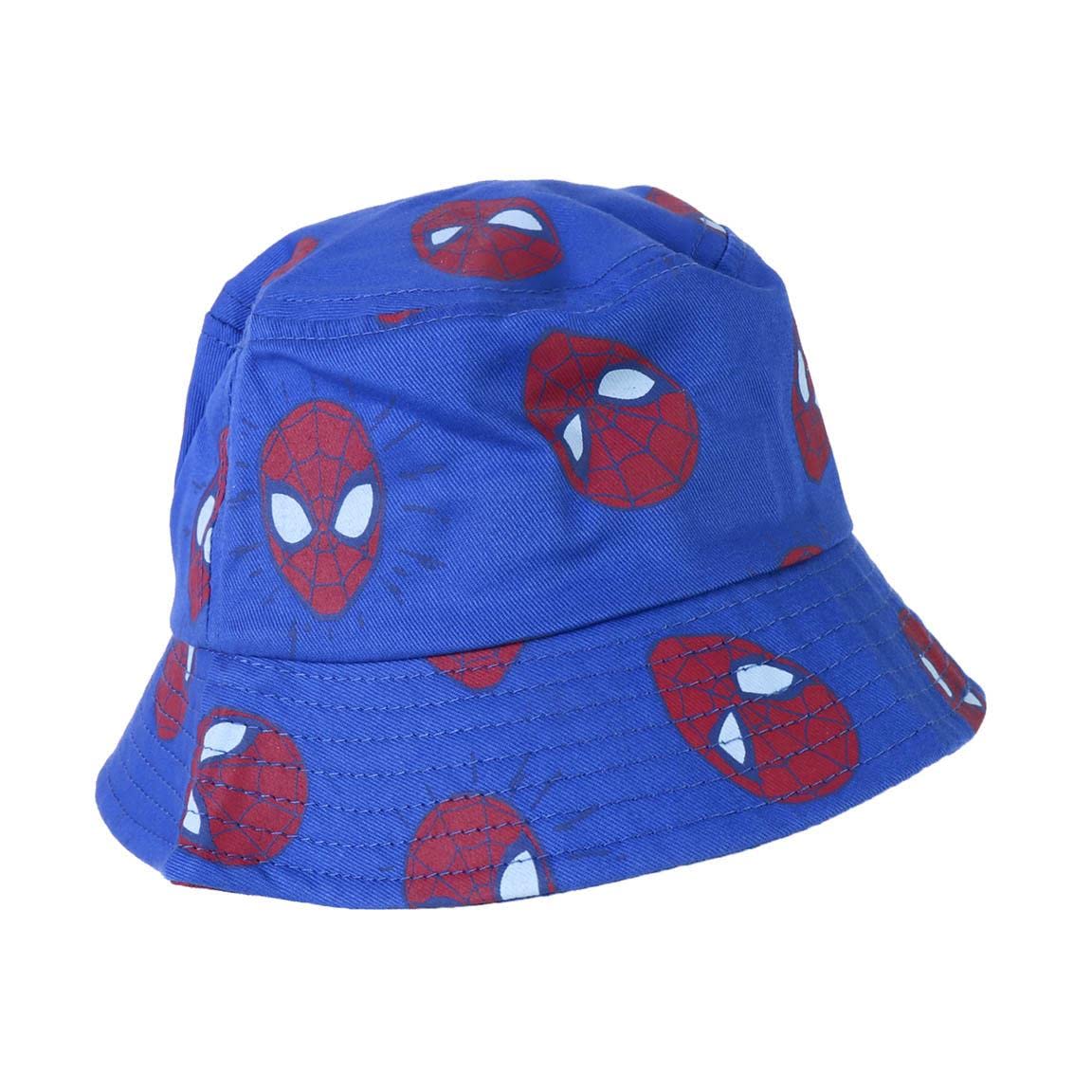Cappello Pescatore Marvel Per Bambini - Blu, 100% Cotone, Taglia 52 Cm, Con Personaggi Spiderman E Hulk - Foto 3