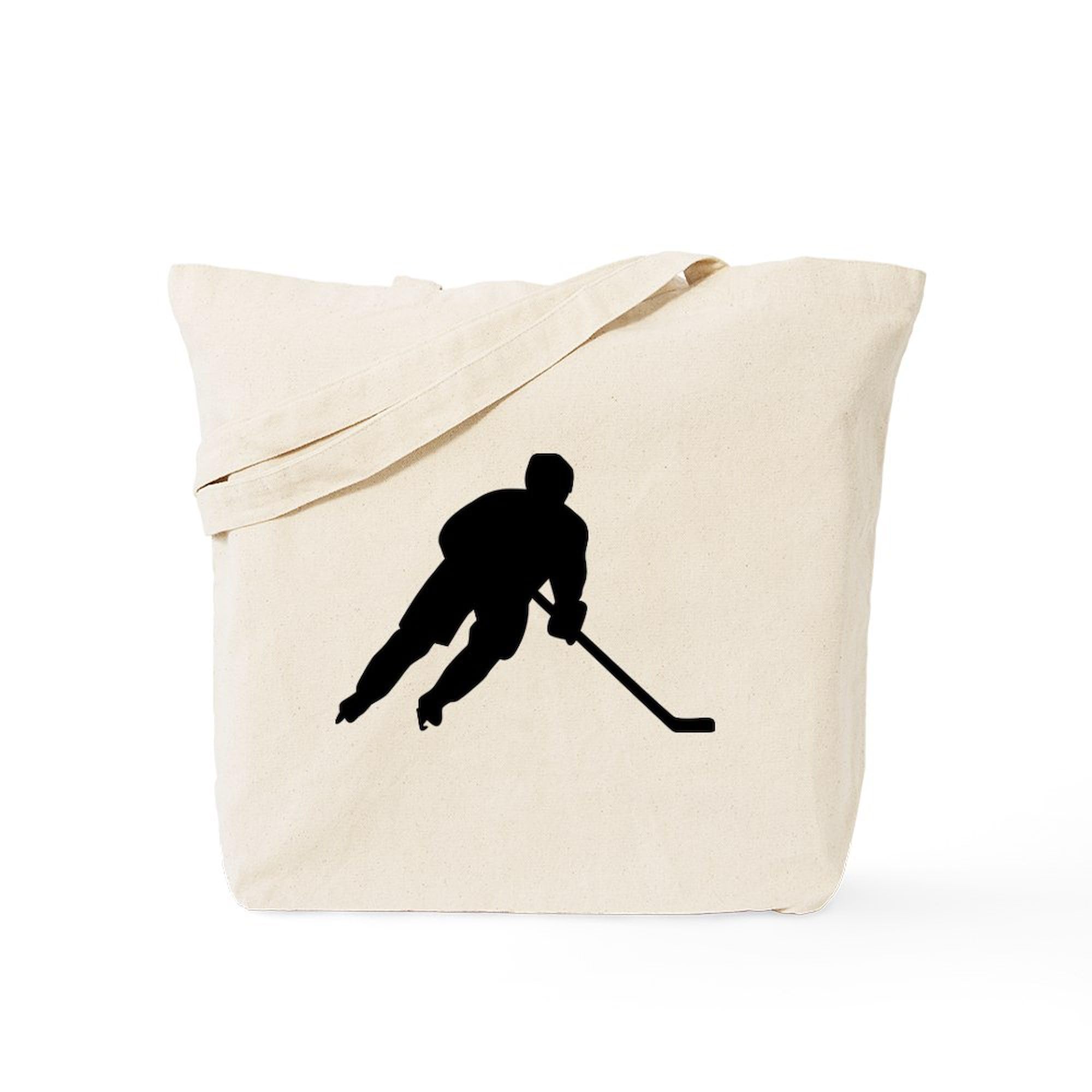 CafePress Hockey Player Tote Bag Reusable Natural Beige Canvas Shopping Bag