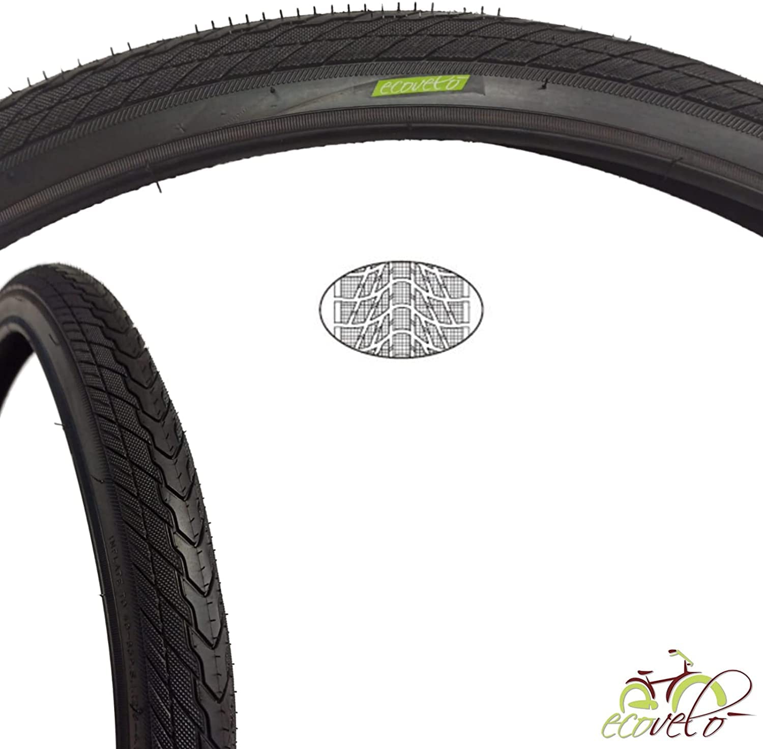 Felge vorne 26 x 1,75 + Abdeckung 26 x 1,75 cm und Kamera für City-Bike, Radfahrer, Aluminium/Stahl