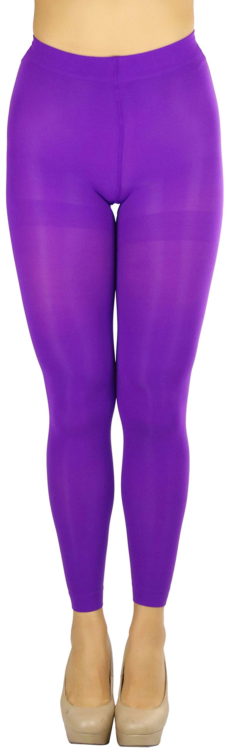 ToBeInStyle Women's Opaque Ankle Long Nylon Footless Fun Tights Pantyhose