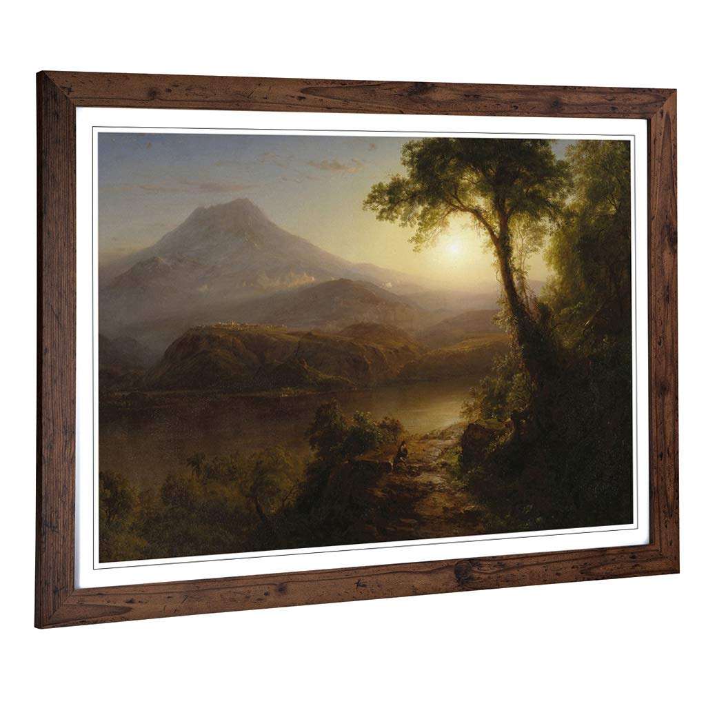 Big Box Art Framed Print of Frederic Edwin Church Tropical Scenery Design | Wall Art Picture | Home Decor for Kitchen, Living Room, Bedroom, Hallway, Walnut, A2 / 24.5x18 Inch / 62x45cm