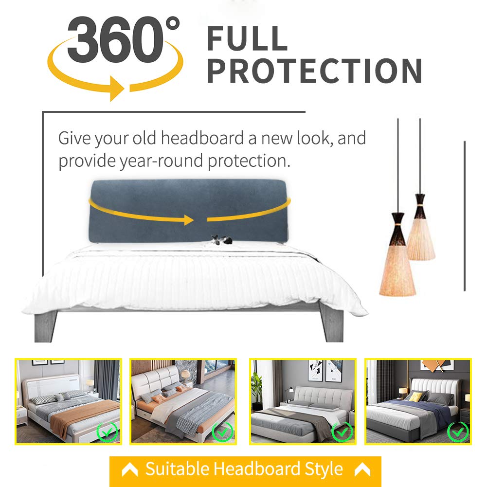 DUJUIKE Headboard Slipcover Full, Stretchy Bed Headboard Cover - Image 4