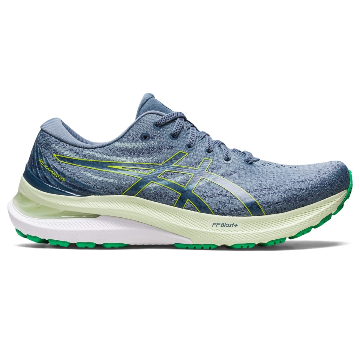 ASICS Men's Gel-Kayano 29 Running Shoes, 7, Steel Blue/Lime Zest