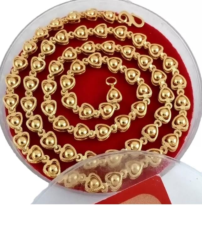 One gram Stylish Golden Neck woman and men Chain “24” Inches Gold-plated Chain_D880-picture-39