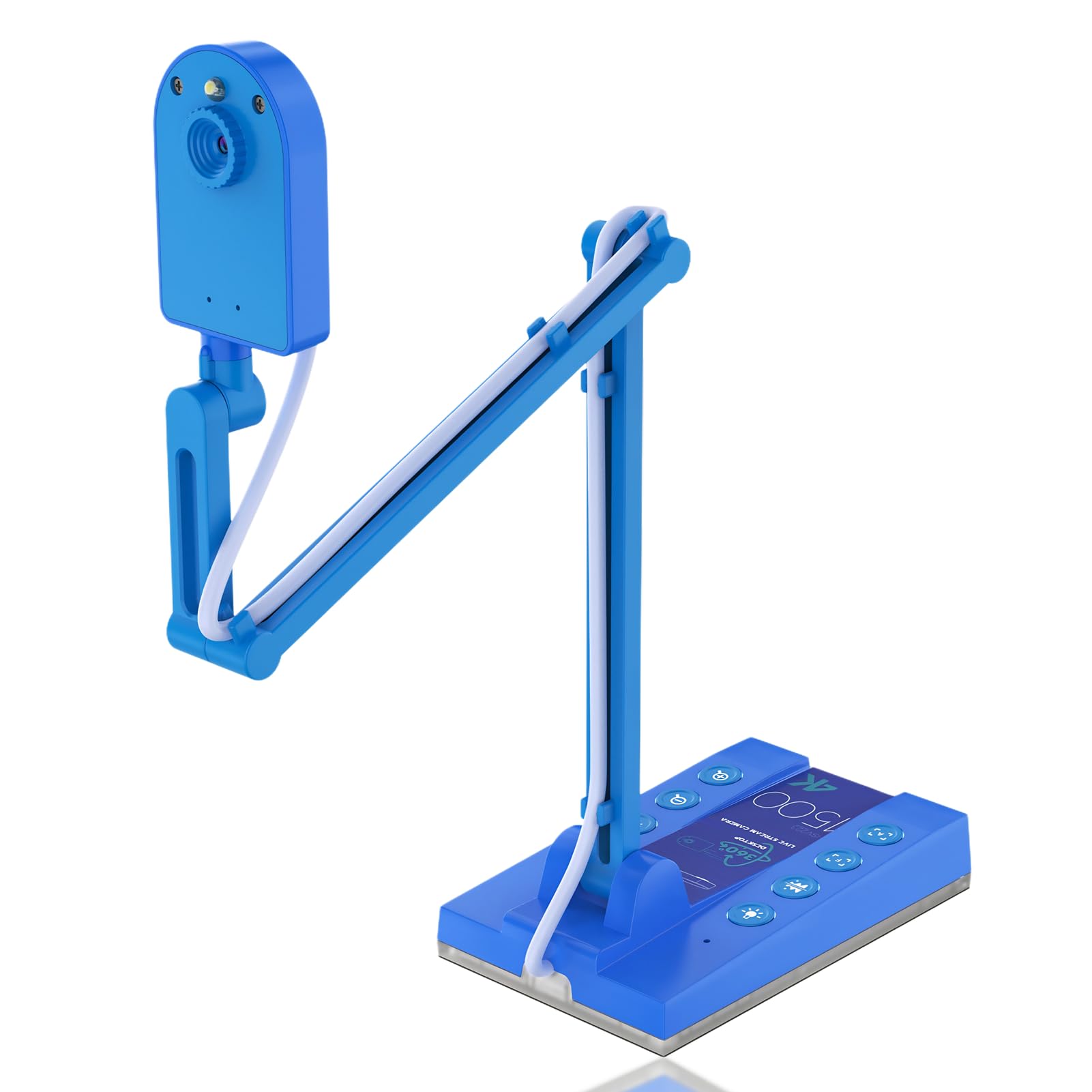 4K USB Document Camera, Quick Recognition Screen Document Webcam 15MP Mirror Mode with LED Light for Live Demo for Remote Teaching