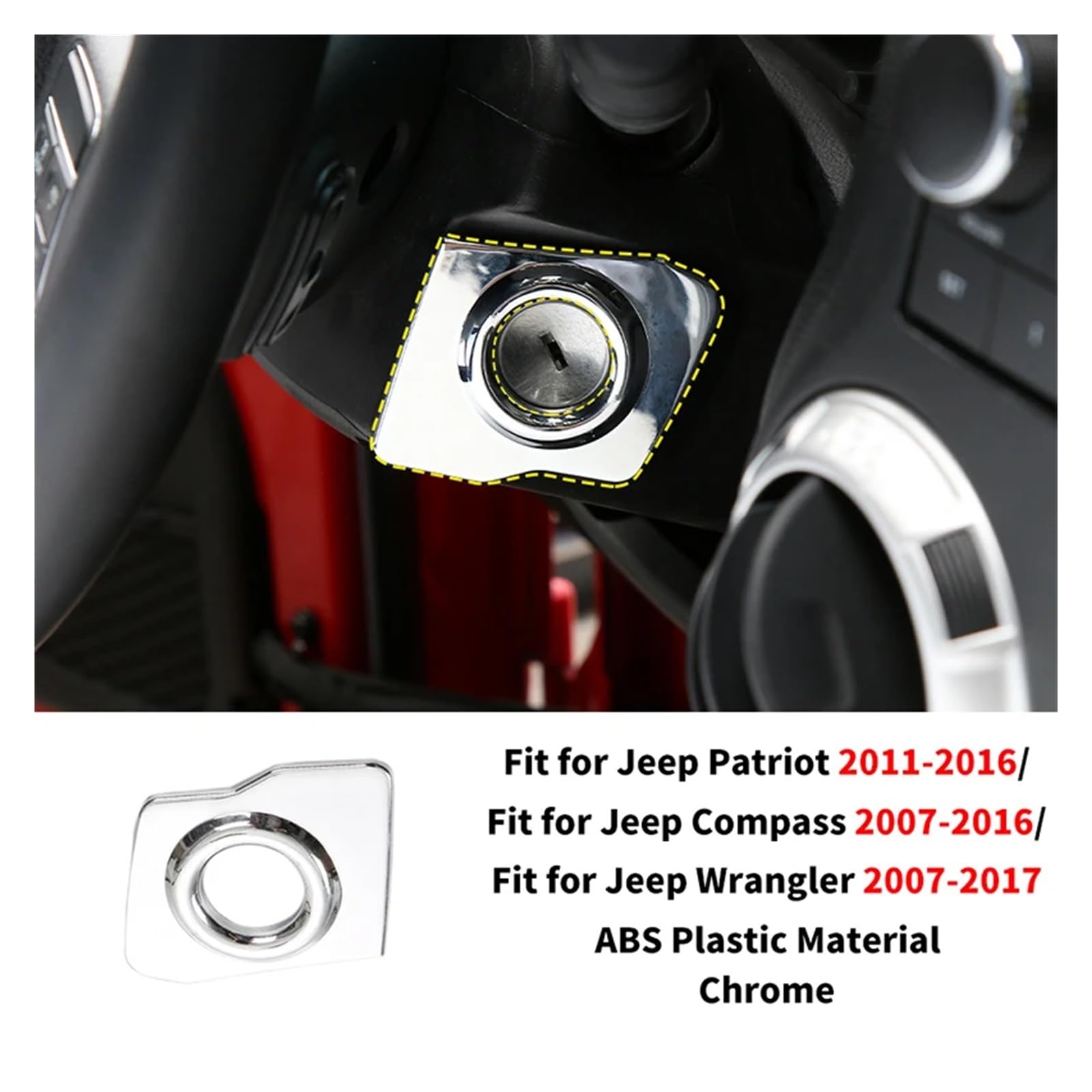 Ozdobna osłona konsoli środkowej dla Jeep Compass/Patriot | Akcesoria samochodowe ABS do wnętrza samochodu(Start Key Socket)