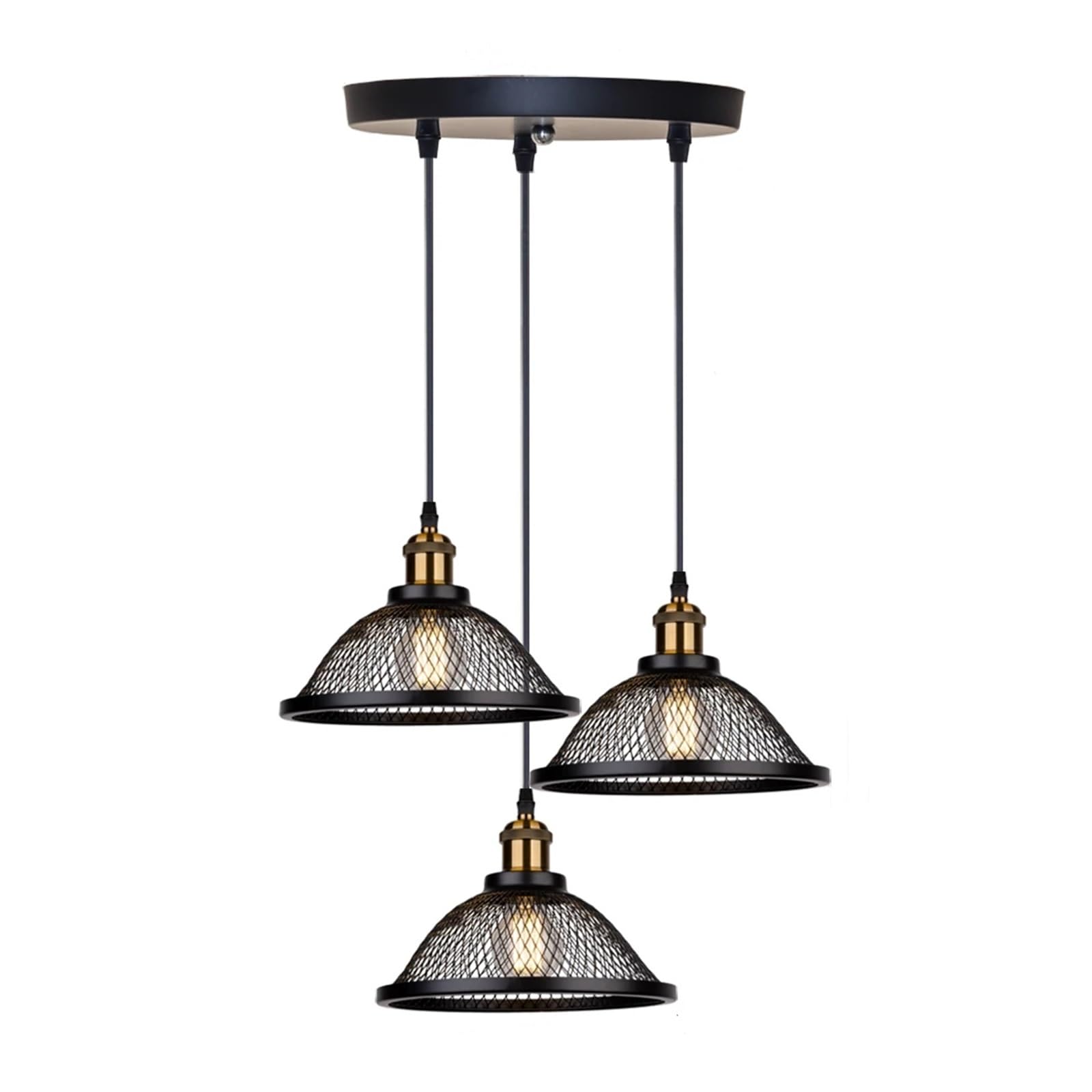 Lustre restaurant en fer trois têtes au style américain rétro noble