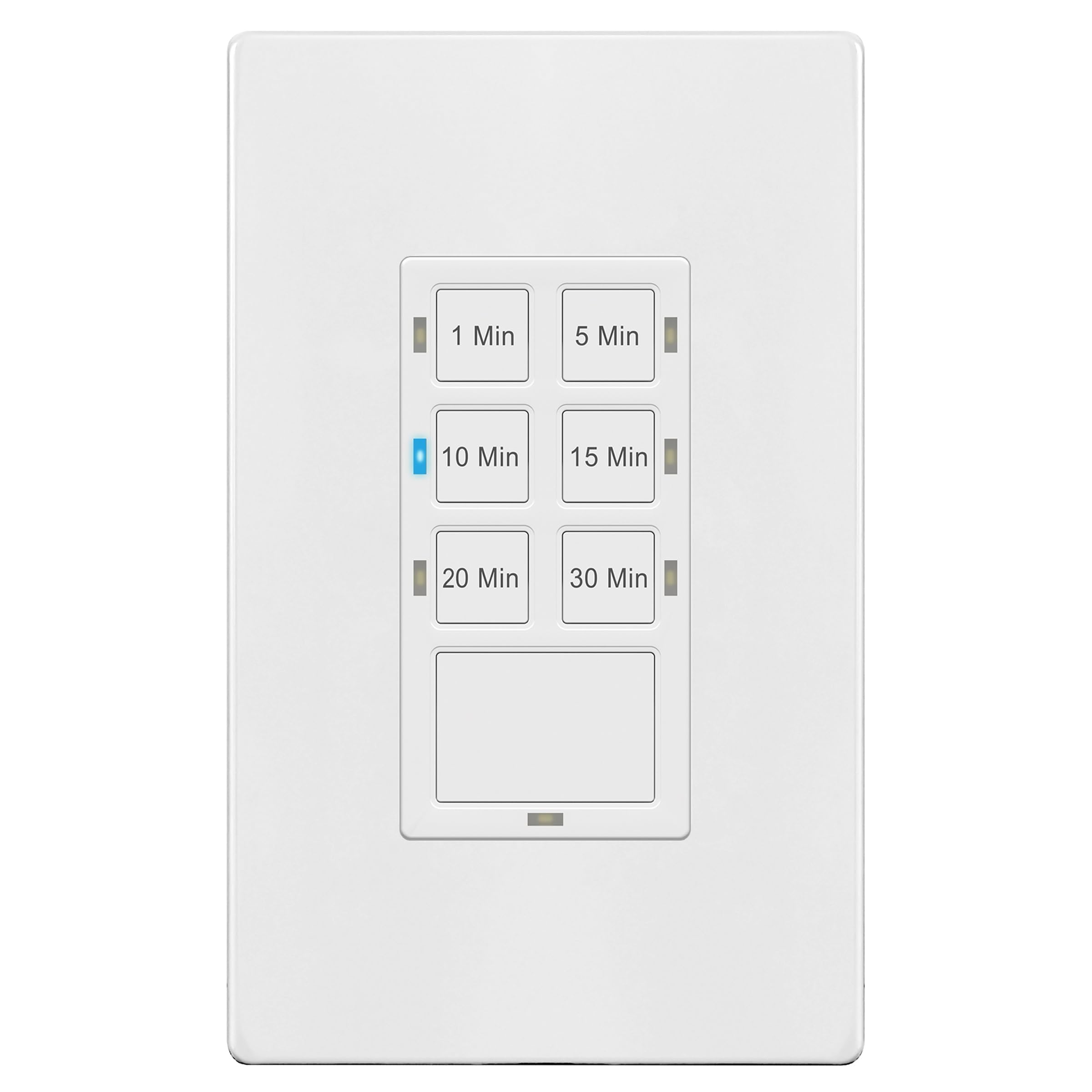 TG 30-Min Countdown Timer Switch for Bathroom Fans and Lights, Neutral Wire Required Wall Switch Timer, 1-5-10-15-20-30 Min, UL Listed, Screwless Wall Plate Included, TS-C30M, White