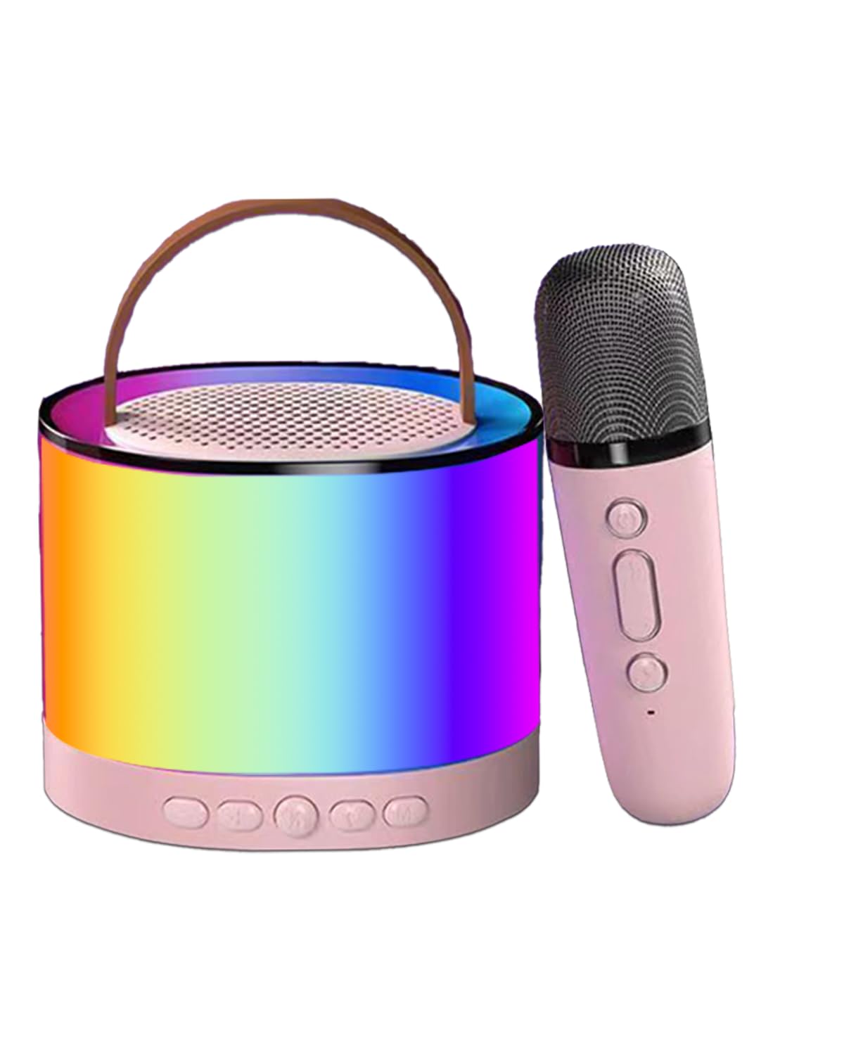Portable Karaoke Machine with Wireless Mic, Portable 5.3 Speaker, 3W Output, Type-C Charging, LED Lights – Fun Singing Gift for Kids, Teens &amp; Family Parties