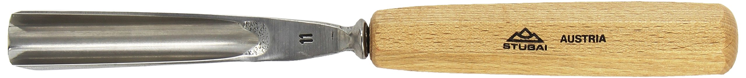 Stubai 551120 dłuto do rzeźbienia w drewnie typu 11, długość polerowana, szaro-beżowa, 20 mm