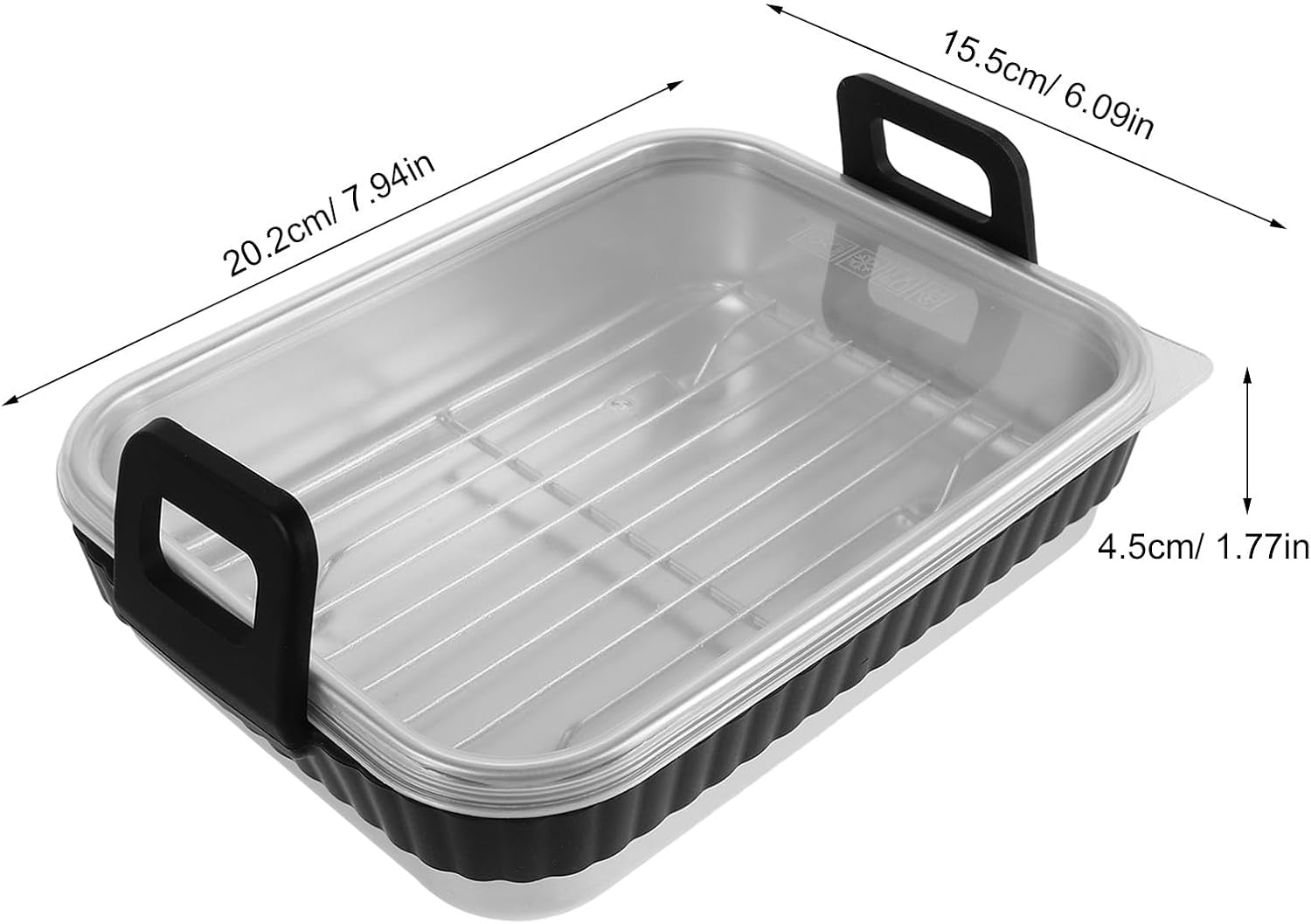 1 Set Air Fryer Tray Basket with Lid, Oven Air Fryer Basket and Tray Stainless Steel Frying Pan Rack for Oven Baking Roasting Accessories