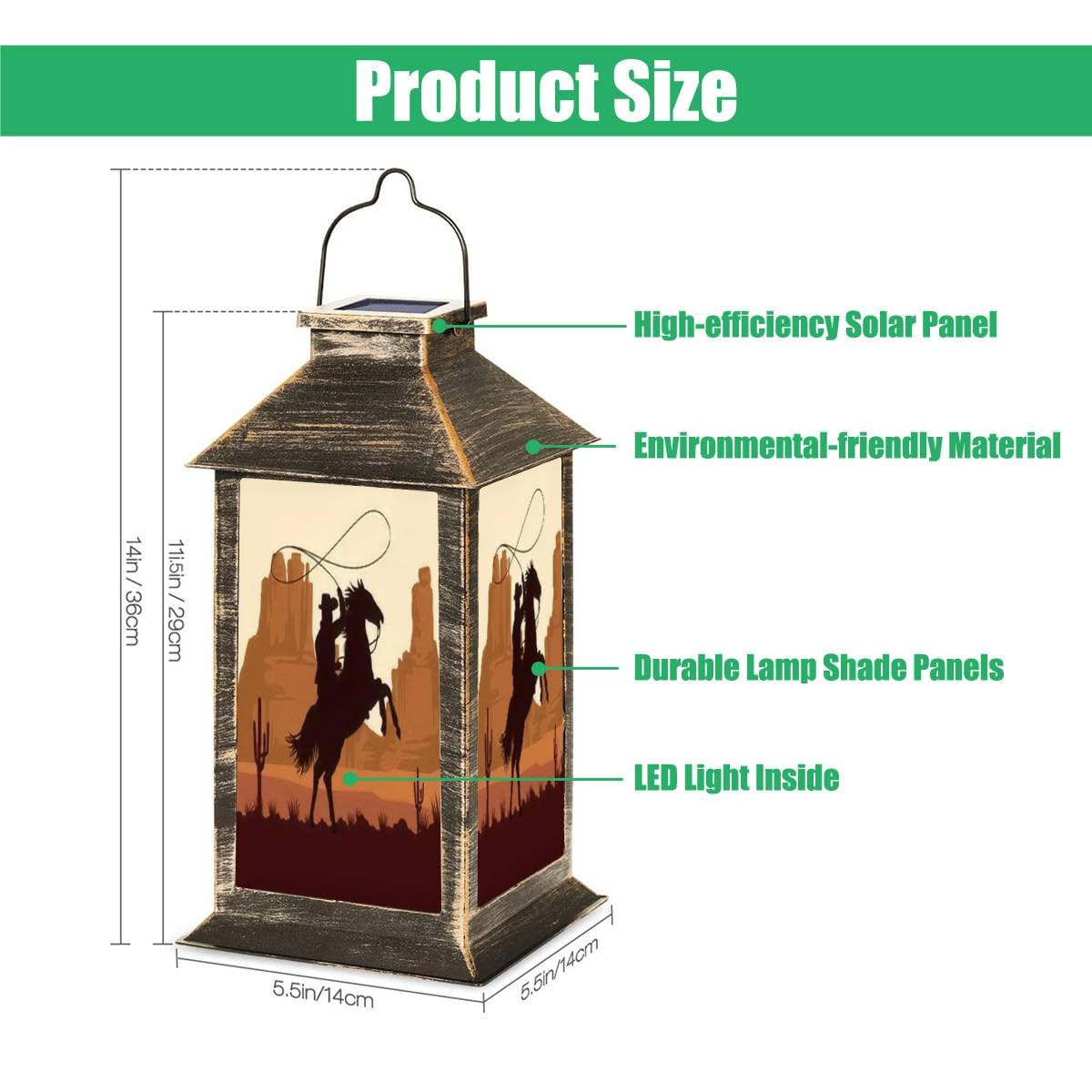 Amazon.com: Solar Lantern Cowboy Figure in Horse lassoing in