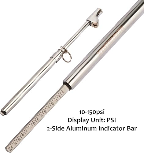 Miniatura 10 de Measureman Calibre de neumáticos de camión de doble cabezal resistente, 2 piezas, cuerpo de latón macizo, tobogán de aluminio, con gancho, rango de