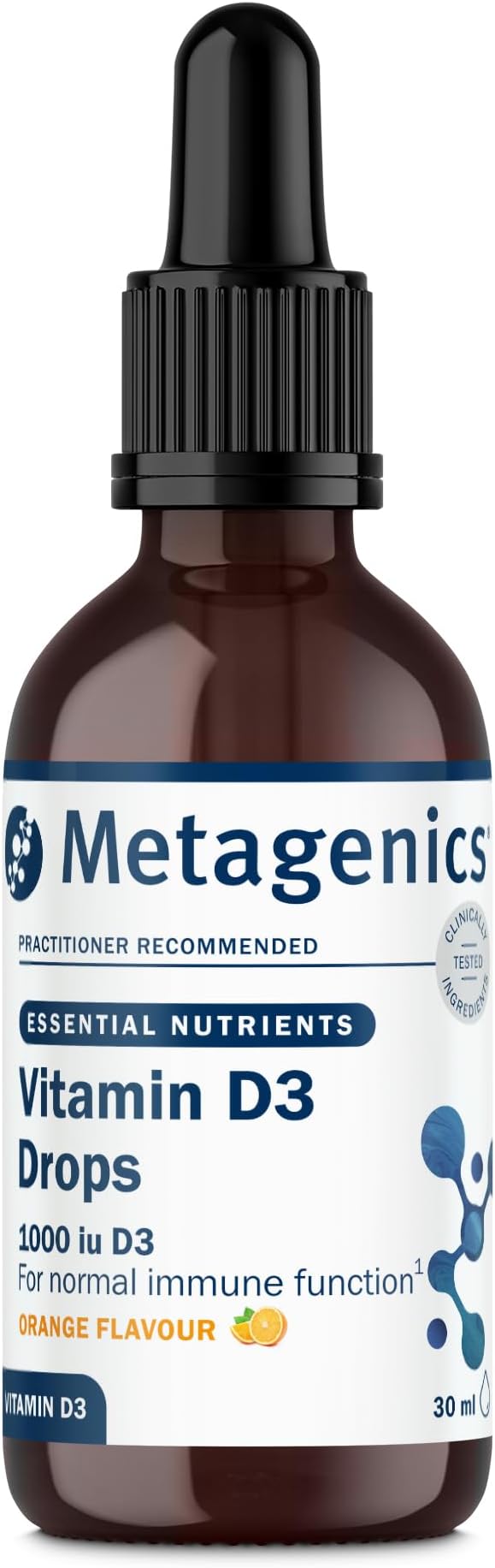 Nutri Advanced Vitamin D3 Liquid Drops - 1000iu Vitamin D for Healthy Immune System, Bones, Muscles & Teeth - Orange, 30ml