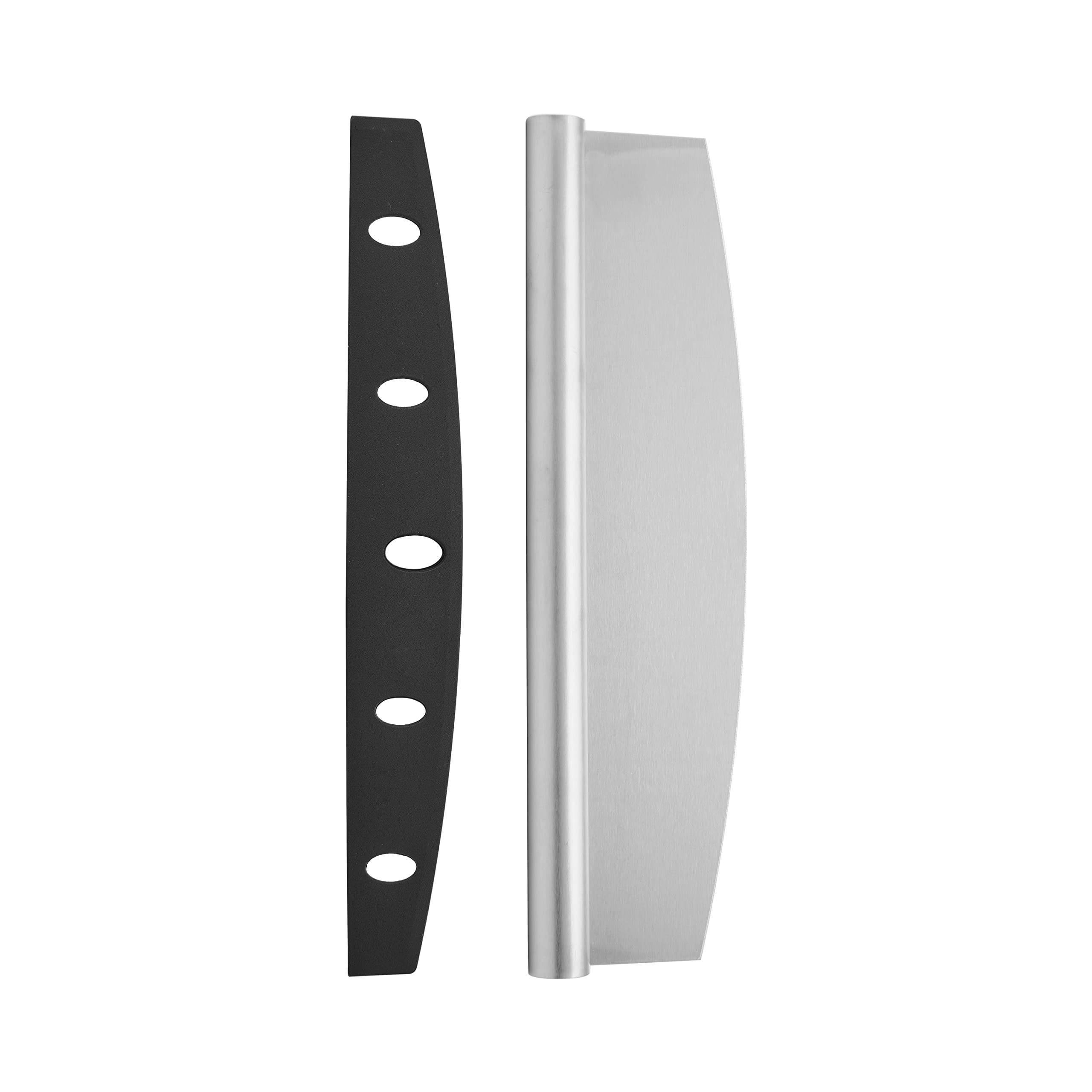 Farberware BBQ Pizza Rocker Cutter to Easily Cut Through Crusts and Desserts with One Motion, Blade Cover Protects Blade When Stored, Dishwasher Safe, 13.75 Inch, Stainless Steel