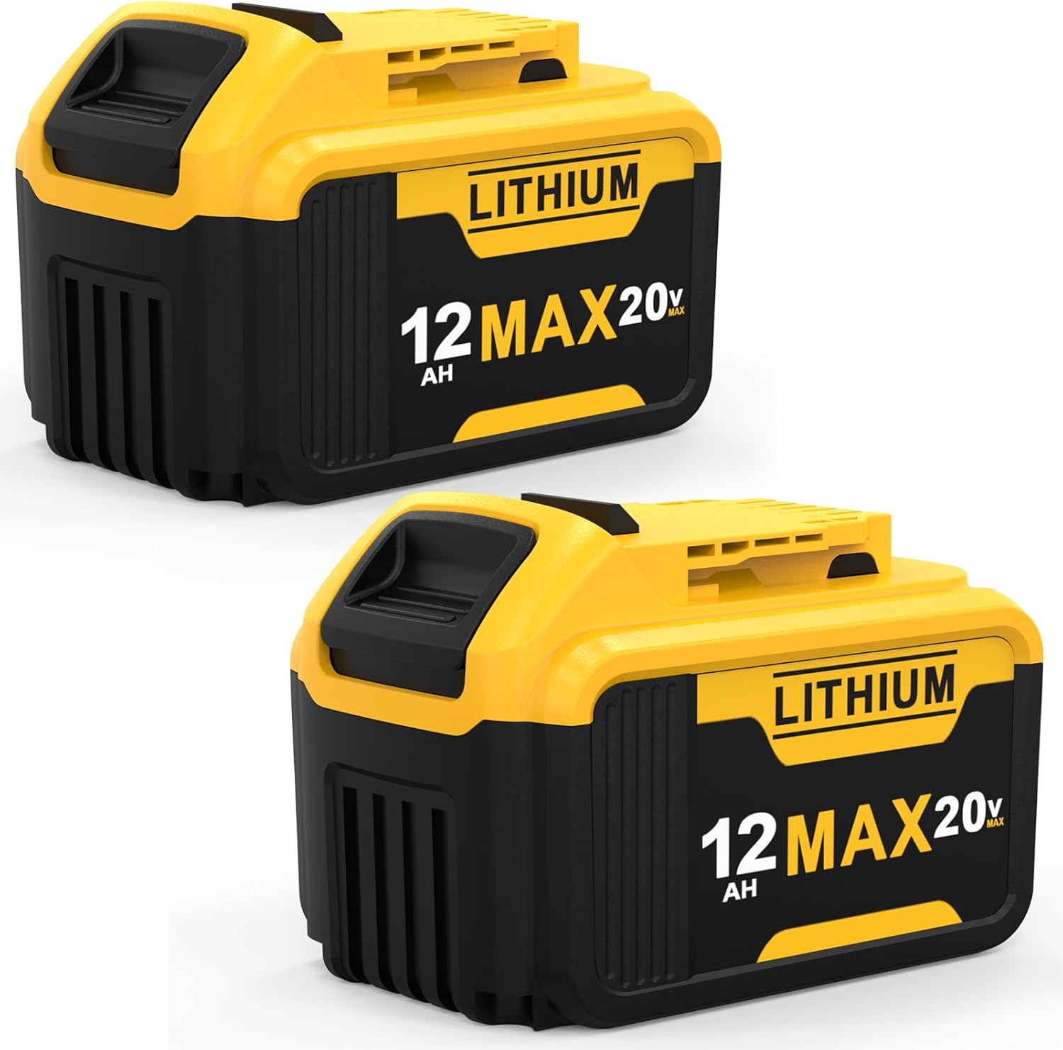 2 Packs 20V 12Ah Battery Replacement for Dewalt 20V Max Battery, Compatible with 20 Volt Dewalt Batteries Cordless Power Tools with LED Indicator