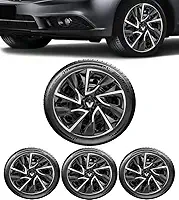 Jogo 4 Calotas Esportivas DS4 Preto/Prata aro 15 RLT Sandero Logan Clio Megane Fluence Symbol