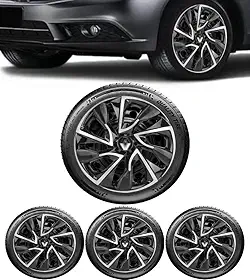 Jogo 4 Calotas Esportivas DS4 Preto/Prata aro 15 RLT Sandero Logan Clio Megane Fluence Symbol