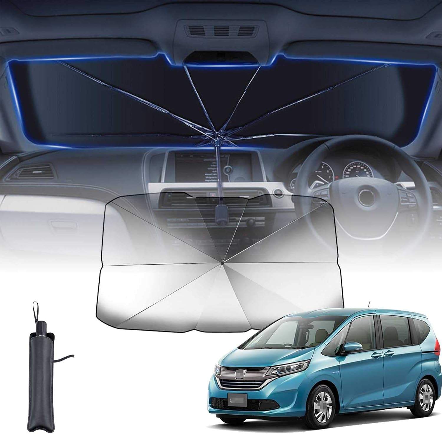 に適し ホンダ フリード Freed 2代目 Gb5 Gb6 Gb7 Gb8 H28 9 現行 車用サンシェード 傘型 10本骨 サンシェード 車 フロント 軽自動車 車用パラソル 7重構造 チタン断熱素材 遮光率99 Uvカット 設定簡単 フロントガラス 内装パーツ 日焼け防止 劣化防止 車中泊 仮眠 に適し ホンダ フリード Freed 2代目 Gb5 Gb6 Gb7 Gb8 H28 9 現行 車用サンシェード 傘型 10本骨 サンシェード 車 フロント 軽自動車 車用パラソル 7重構造 チタン断熱素材 遮光率99 Uvカット 設定簡単 フロントガラス 内装パーツ 日焼け防止 劣化防止 車中泊 仮眠