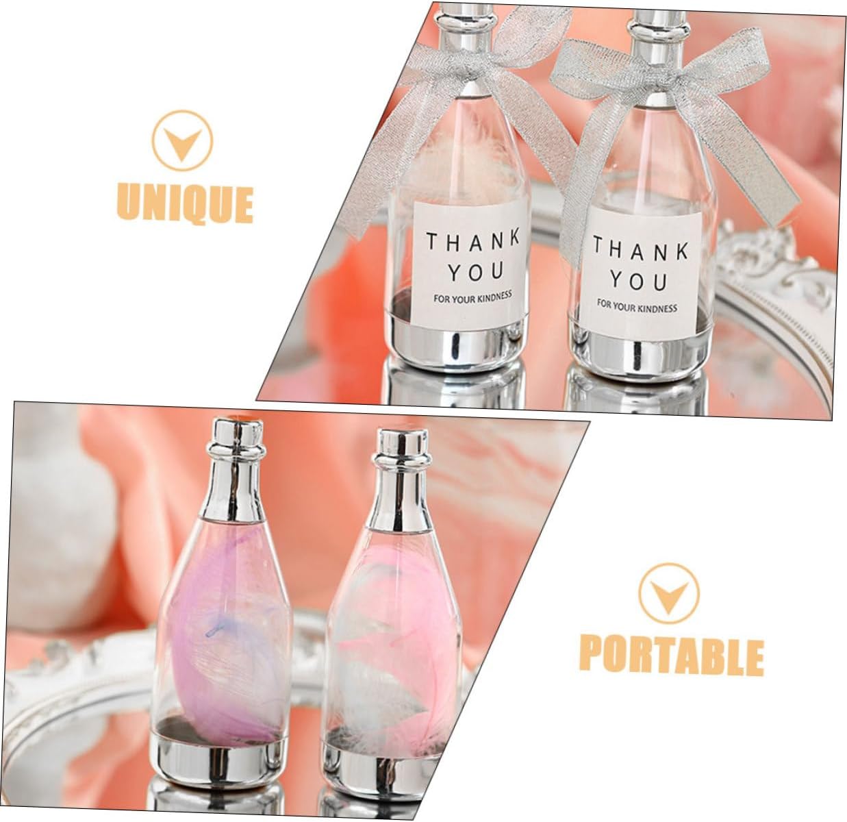 20pcs Silver Large Candy Bottle Packaging Boxes, Wedding Party Favor Containers, Bottle-shaped Candy Storage for Bridal Shower and Birthday Celebrations