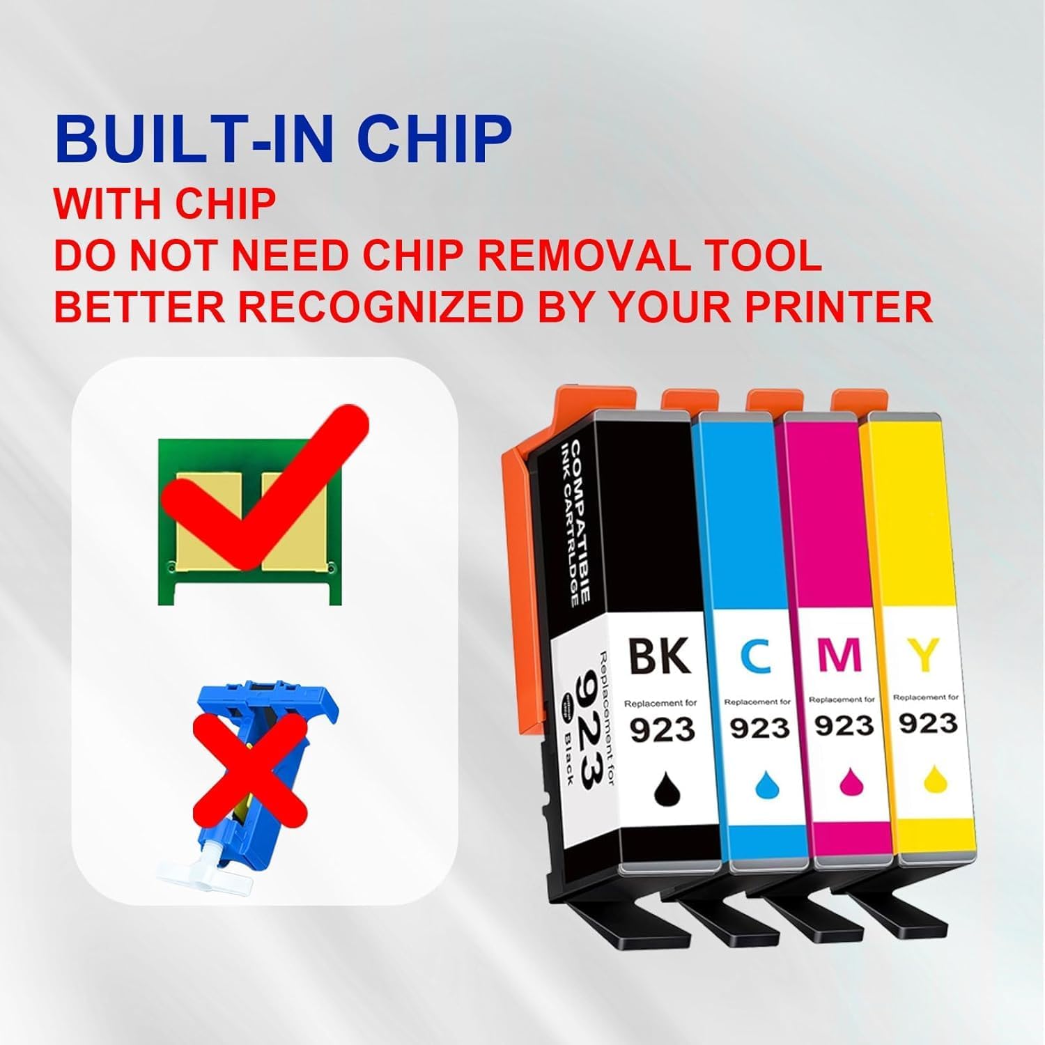 2 Pack 923 Ink Cartridges 4K0T3LN Compatible for 923 Ink for OfficeJet Pro 8135e 8139e 8138e OfficeJet 8122e Printer (with Chip,2 Black)