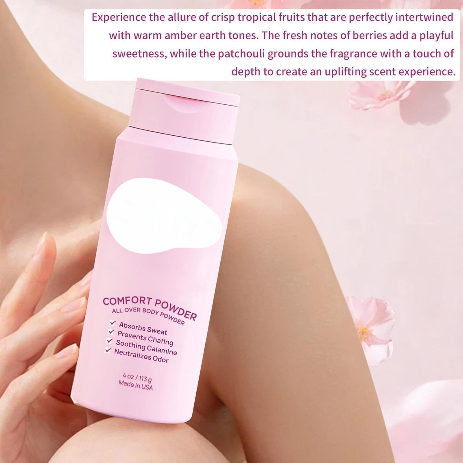 Polvo corporal sin talco para mujer – Polvo antienredos contra los muslos doloridos, protección para la zona íntima y el cuerpo, polvo para pies y desodorante sin talco, natural