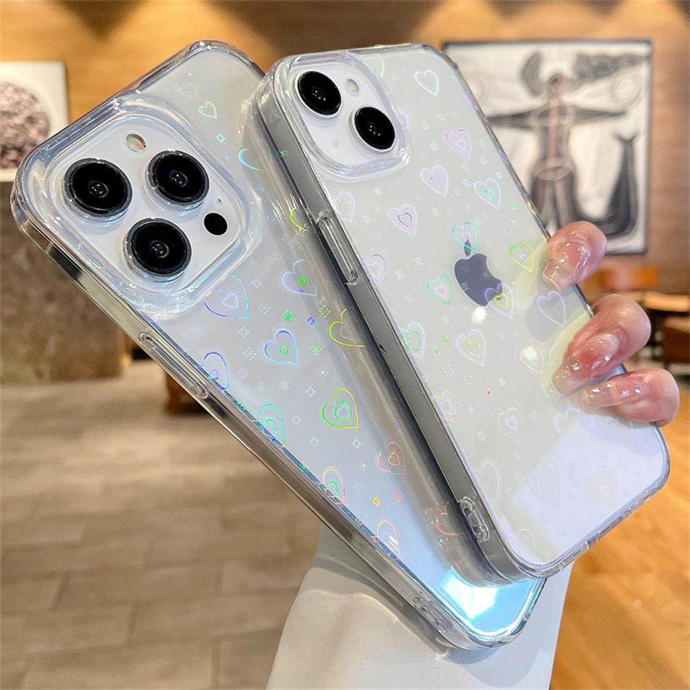 Amazon.co.jp: iPhone 14 用ケース クラシック レーザー オーロラ ラブ