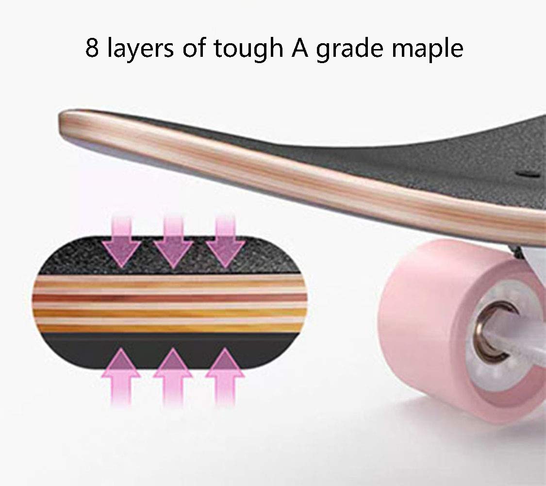 Longboard Dancing Adultes 42 Pouces Rétro Cruiser Planche À roulettes Complete Débutant Skateboard,Enfants Jeunes Professionnels Boys Roulements ABEC-11 LED Roues Lumineuses Penny Board,Vert