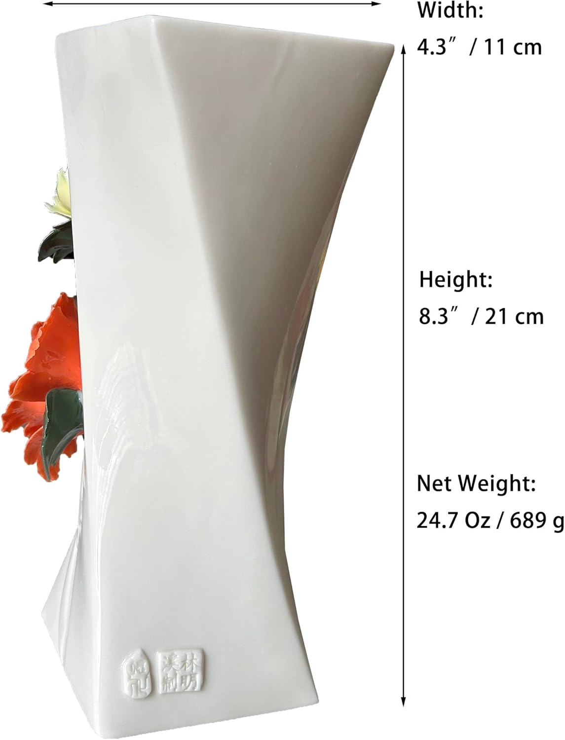MTME Porcelain vase with Flowers, Memorabilia, Wedding Gifts, Aesthetic Sculpture Home décor (Red)