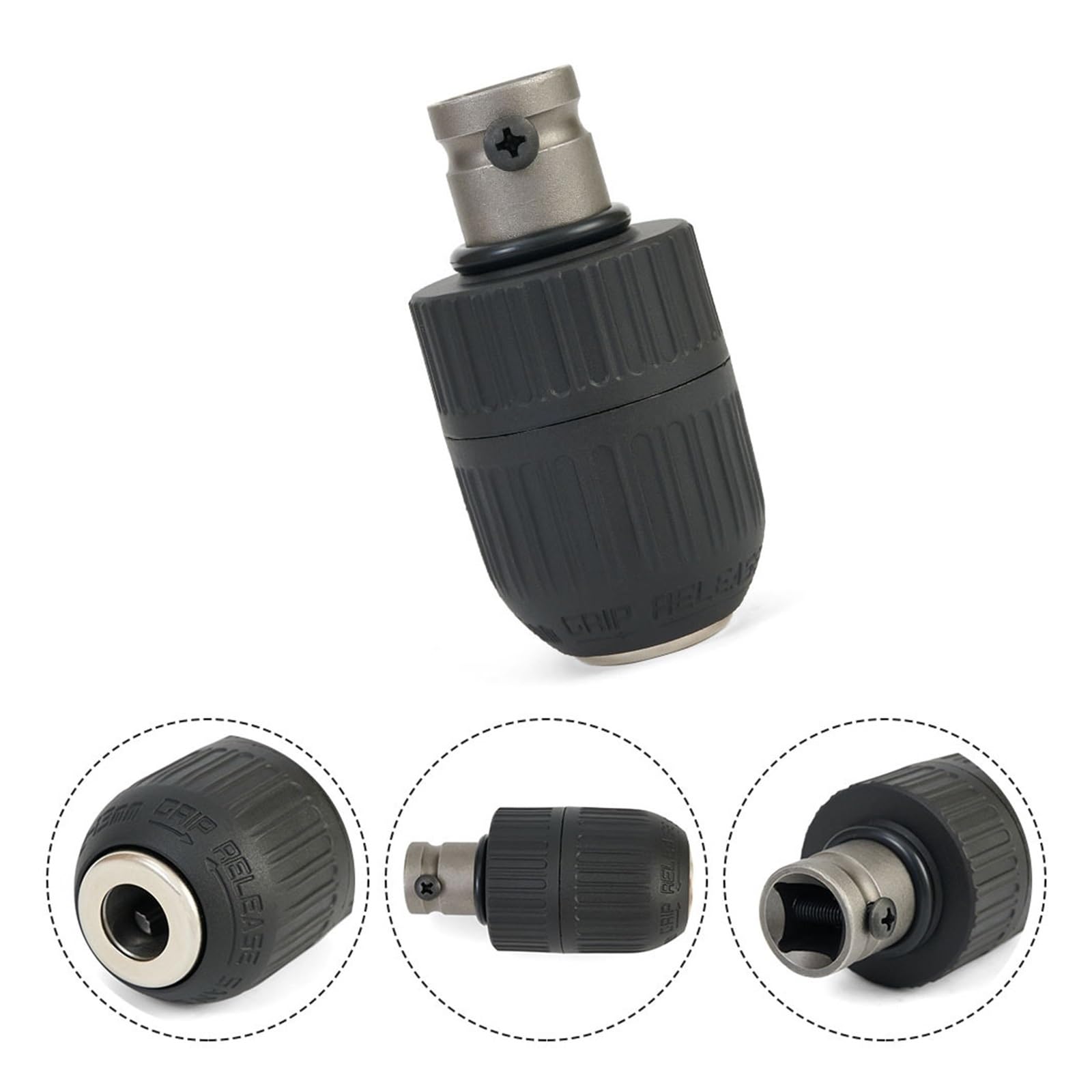 Portabrocas 1/2 20UNF, adaptador de mandril 1/2, Portabrocas sin llave de capacidad de 2-13 Mm, rango de abrazadera de 2-13mm for conversión de llave de impacto
