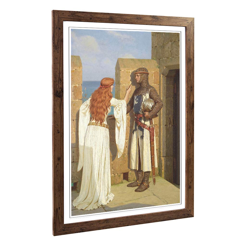 Big Box Art Framed Print of Edmund Leighton The Shadow Design | Wall Art Picture | Home Decor for Kitchen, Living, Dining Room, Bedroom, Hallway, Office, Walnut, A2 / 24.5x18 Inch / 62x45cm