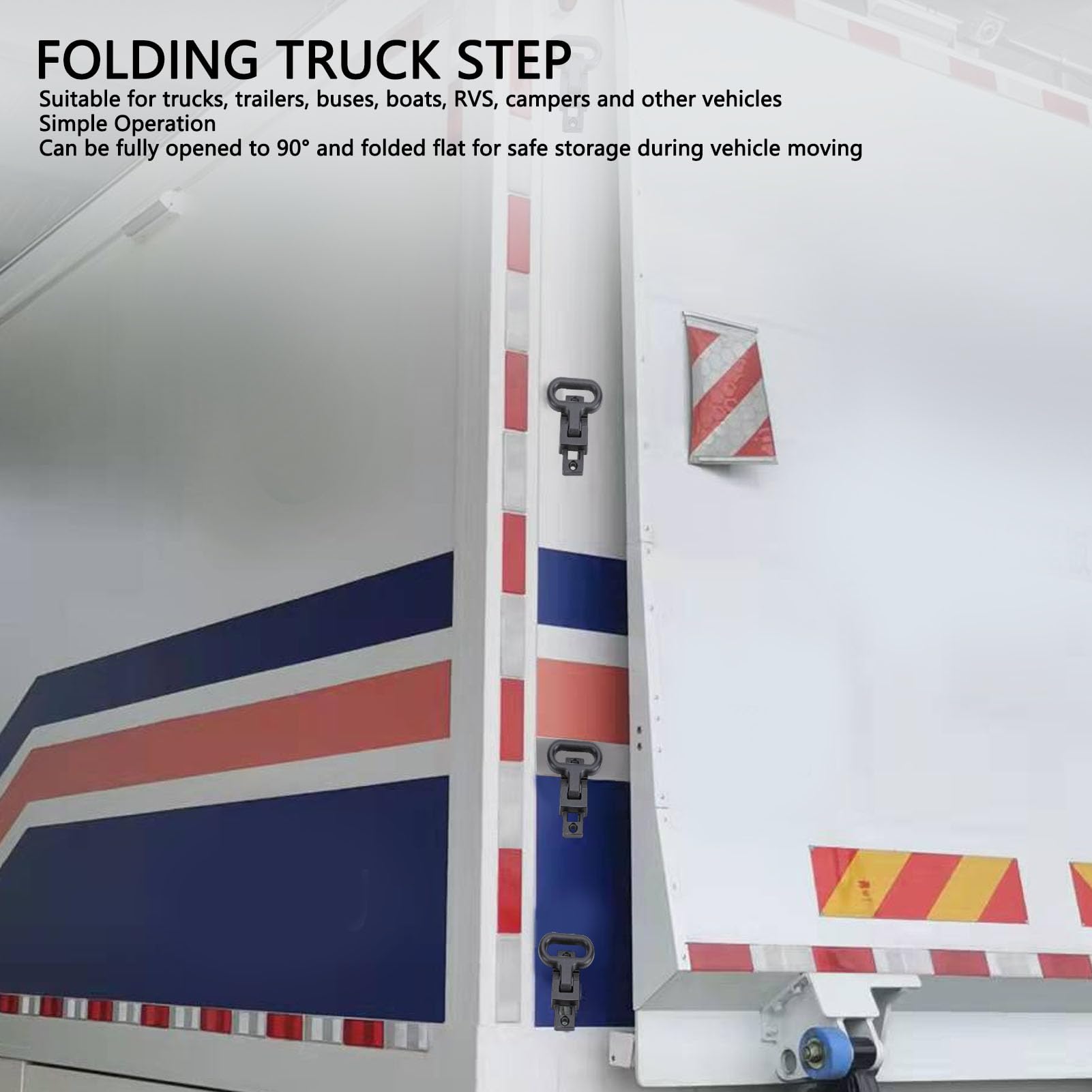 VGEBY Zusammenklappbare LKW-Stufe, Stahl, Faltbare Fahrzeugstufe, 90-Grad-Verlängerung, 9,9 X 5,1 cm, rutschfeste Oberfläche für LKW, Anhänger, Wohnmobile, Boote, Wohnmobile, Erwachsene
