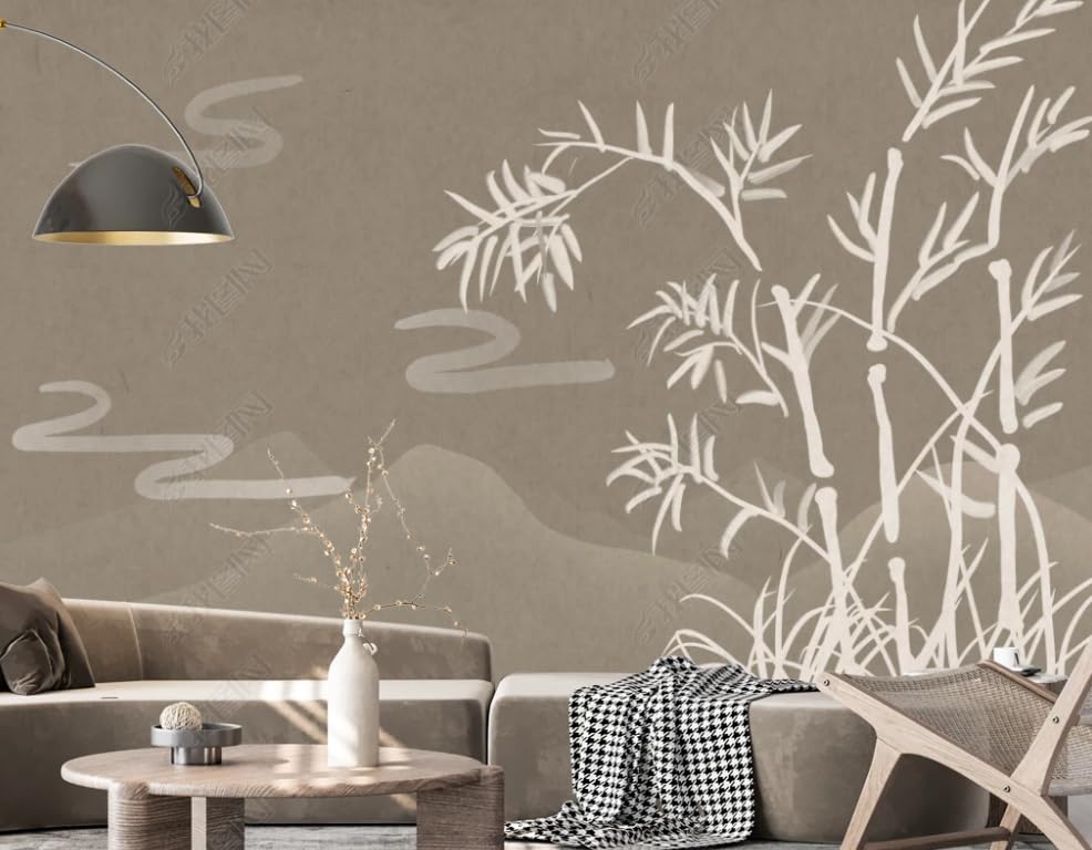 Décoration murale asiatique haut de gamme en papier peint intissé bambou 150x105cm