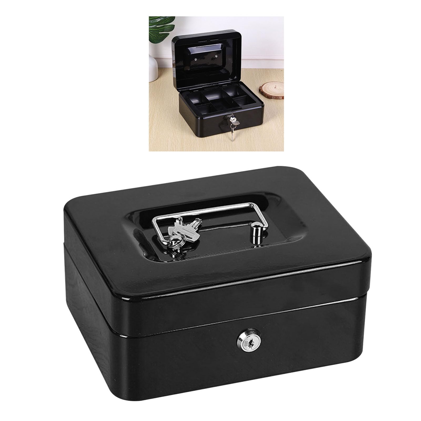 HEEPDD Caja Ignífuga con Cerradura con Llave, Caja para Protección de Documentos, de Archivos Ignífuga Impermeable, Estuche de Almacenamiento Seguro para el Hogar y los Viajes, de 250x200x90 Mm con