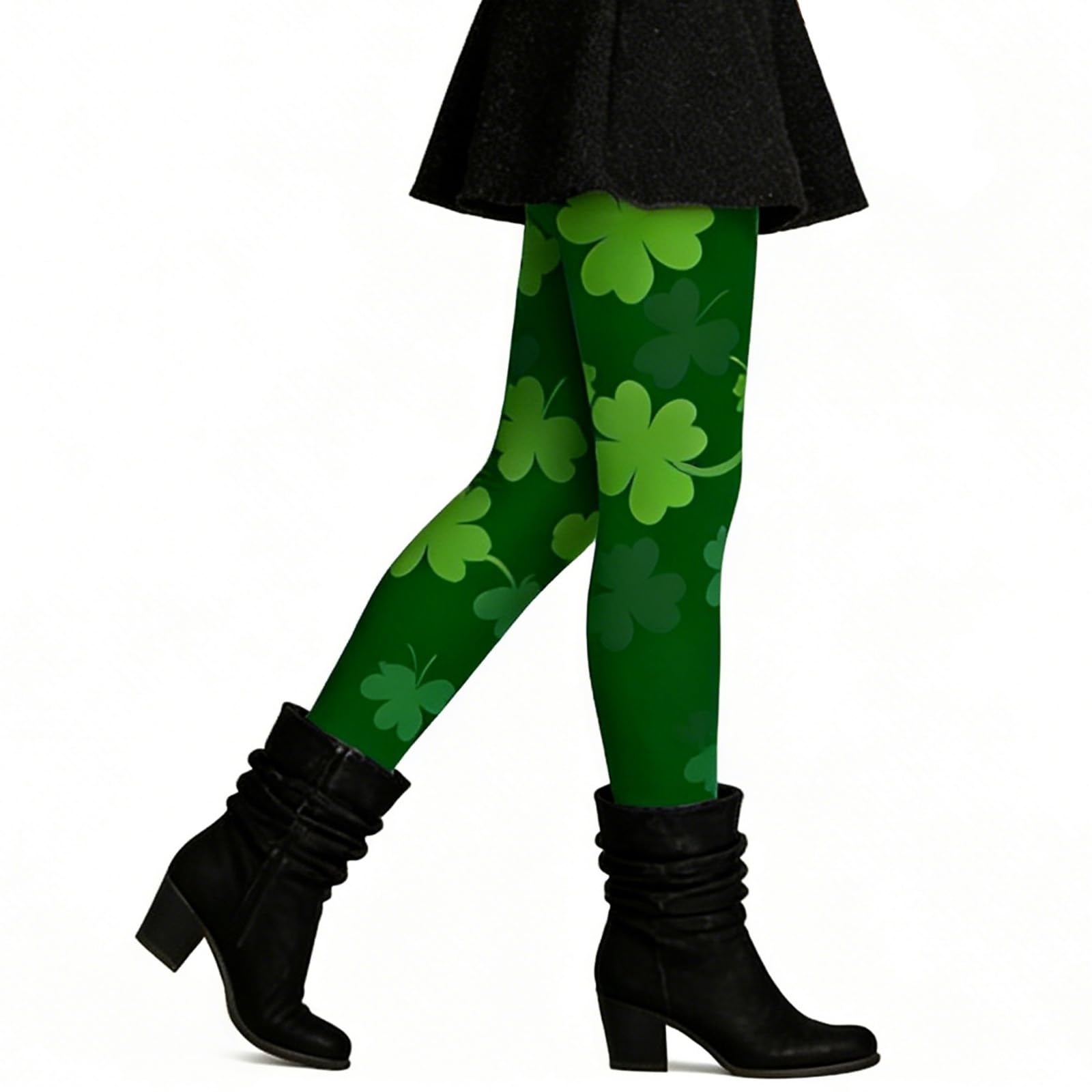 Cymner Women's Green St Patricks Day Leggings, Tights, Irish Sports Leggings As St Patricks Day Costume, Accessory For Parades, Party Evenings