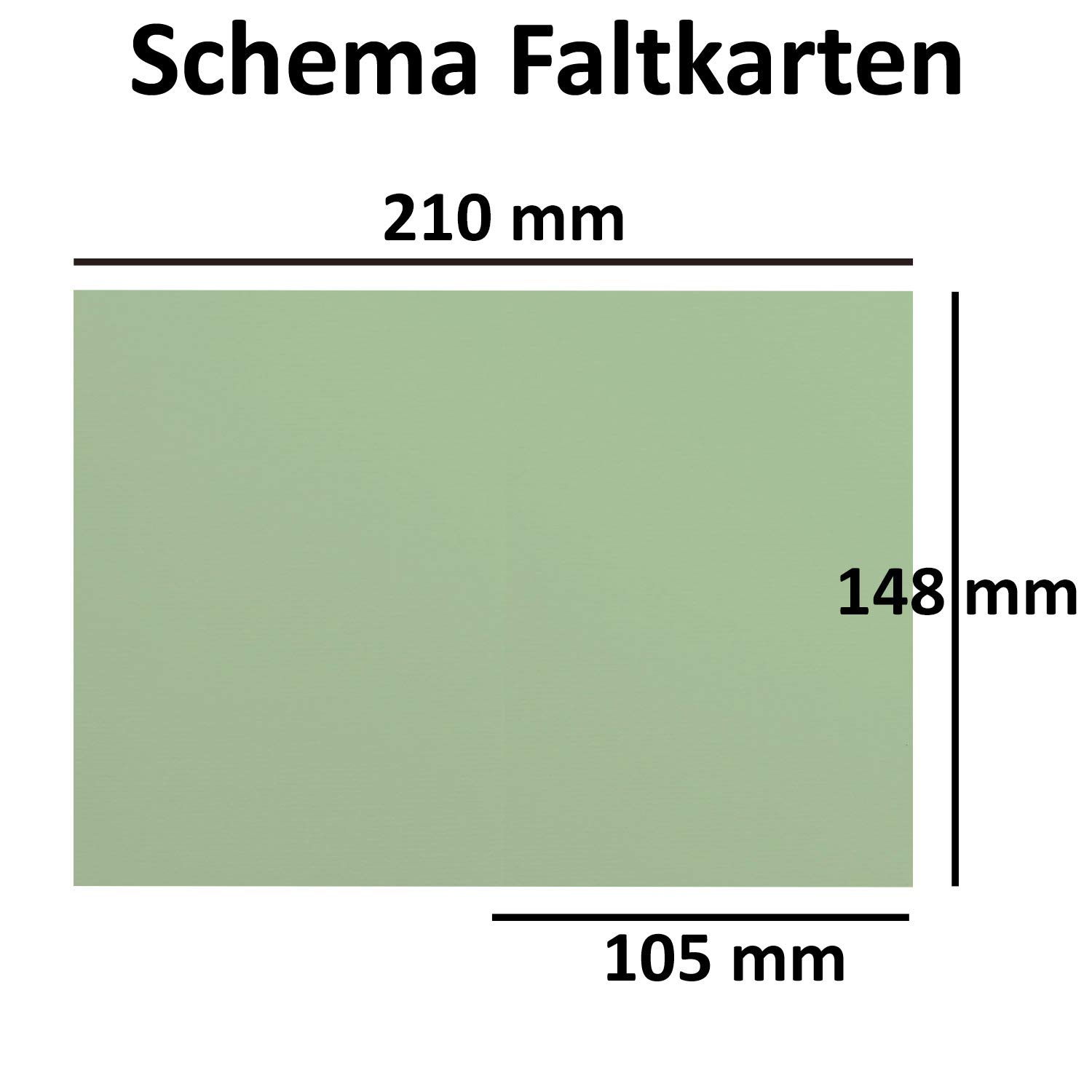 75 x Kartenpaket mit gefütterten Brief-Umschlägen und Einleger - gerippt - DIN A6/C6 - Olive-Grün - 10,5 x 14,8 cm - Nassklebung - NEUSER PAPIER