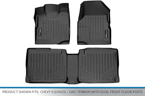 Miniatura 5 de MAXLINER Juego de alfombrillas de suelo de ajuste personalizado de 2 filas, color negro, compatible con Chevy EquinoxGMC Terrain 2011-2017 con