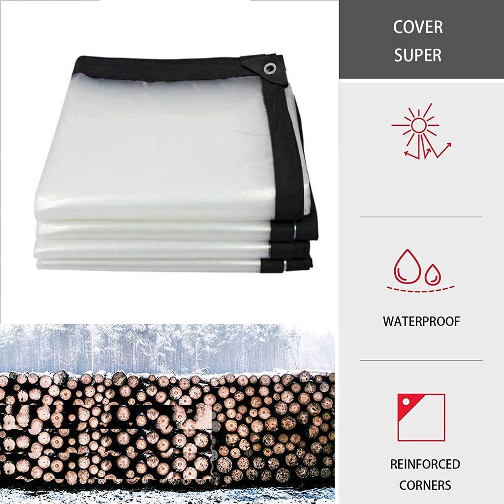 SJH Toldo anticongelante para plantas, impermeable, resistente al viento/antivaho para invernadero de jardín de patio trasero, cubierta de lona gruesa de PVC transparente