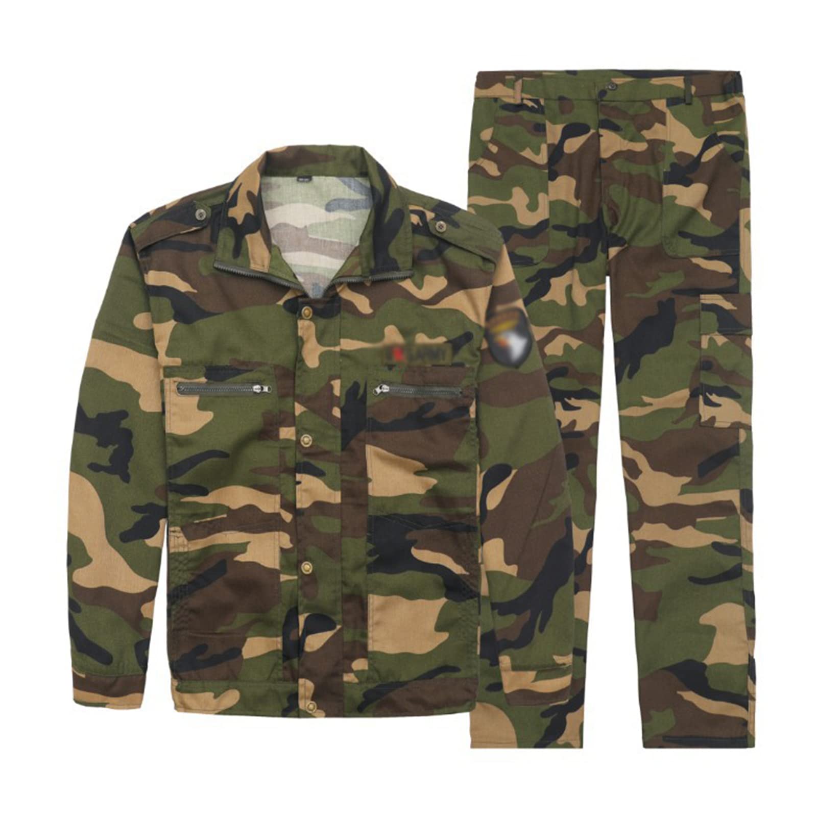 Militare tattico Mens Caccia BDU Uniforme, camicia militare giacca cappotto e pantaloni, tuta mimetica primavera e autunno.