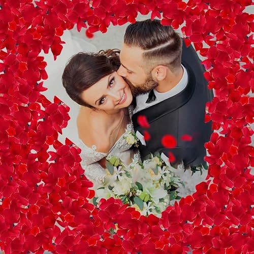 Miniatura 2 de Juego de 4600 pétalos de rosa rojos para noche romántica para ella, pétalos de flores artificiales para noche romántica, decoración del día de San